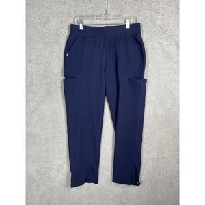 Figs Pants Womens Medium Cordoba Scrub Nurse Medical Blue Snap Cuff Cargo Pocket